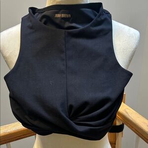Joah Brown Elegant Black Crop Top